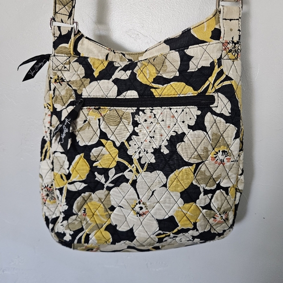 Vera Bradley Dogwood Mailbag 100% Cotton Yellow Floral Patterned Shoulder Bag - Picture 9 of 10